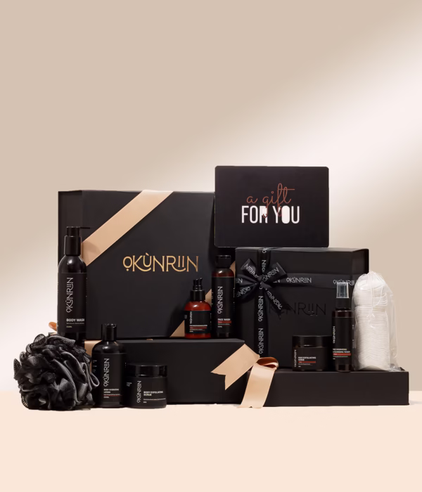 His Body Care Kit ( include + towel + body massage oil) + Box + Personalized Gift Card