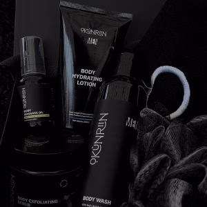 His Body Care Kit ( include + towel + body massage oil) + Box + Personalized Gift Card