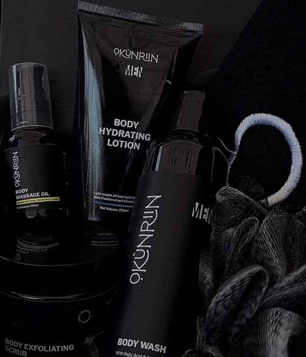 His Body Care Kit ( include + towel + body massage oil) + Box + Personalized Gift Card